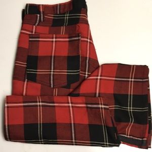 Red plaid pants